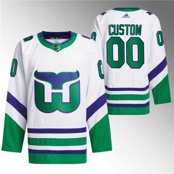 Mens Carolina Hurricanes Custom White 2023-24 Stitched Jersey